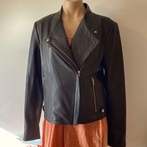 Theory Lamb Leather Motorcycle Jacket, NWOT